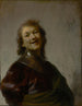 Rembrandt leende - Rembrandt van Rijn — vy av konstverket