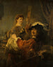 Rembrandt och Saskia i scenen av den bortkomne sonen - Rembrandt van Rijn — vy av konstverket