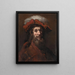 Skiss för Den riddare med falk kallad Den korsfarare - Rembrandt van Rijn — inramlat konstverk på väggen
