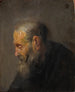 Studie av en äldre man i profil - Rembrandt van Rijn — vy av konstverket