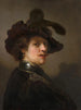 Tronie av en man med fjäderhatt - Rembrandt van Rijn — vy av konstverket