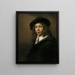 Ung man med svart basker - Rembrandt van Rijn — inramlat konstverk på väggen