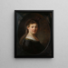 ung kvinna i fantasifull kostym - Rembrandt van Rijn — inramlat konstverk på väggen
