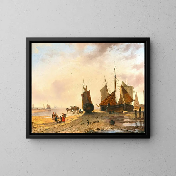 Le Retour des pêcheurs - Remigius Adrianus van Haanen — inramlat konstverk på väggen