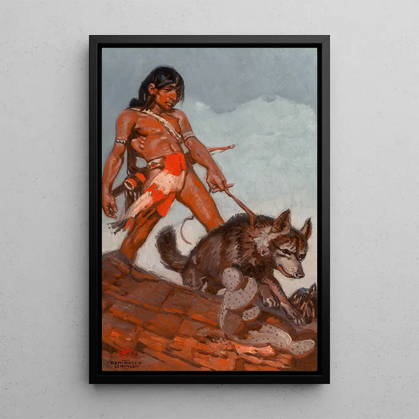 Young Indian - Remington Schuyler — inramlat konstverk på väggen