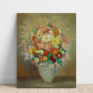 Reproduction Composition Florale Aux Dahlias - Henri Lebasque