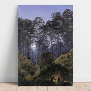 Reproduction Dans la forêt au clair de lune - Caspar David Friedrich