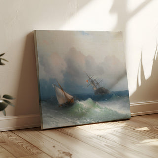 Reproduction Deux navires en mer - Ivan Konstantinovich Aivazovsky