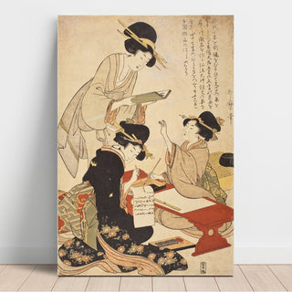 Reproduction La leçon de calligraphie - Kitagawa Utamaro