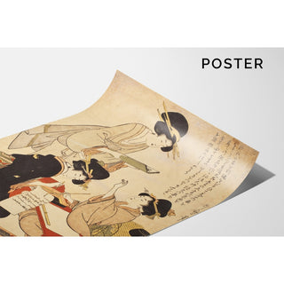 Reproduction La leçon de calligraphie - Kitagawa Utamaro