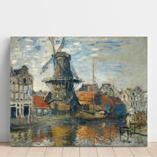 Reproduction Le Moulin à vent sur l'Onbekende Gracht, Amsterdam - Claude Monet