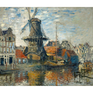 Reproduction Le Moulin à vent sur l'Onbekende Gracht, Amsterdam - Claude Monet