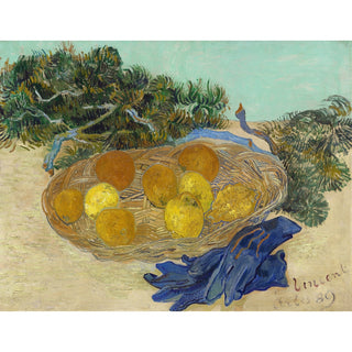 Reproduction Nature morte d'oranges et de citrons avec des gants bleus - Vincent van Gogh