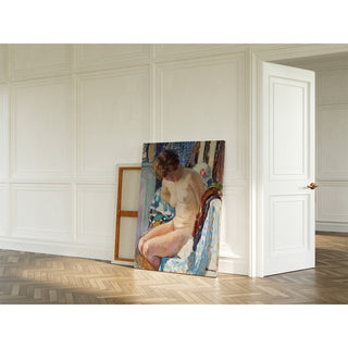 Reproduction Nu assis près de la cheminée - Henri Lebasque