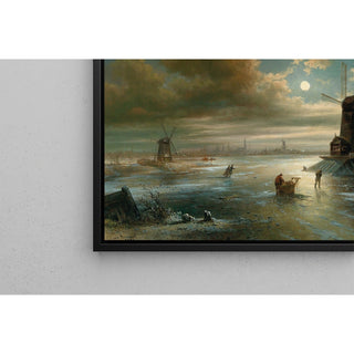 Reproduction Nuit d'hiver au clair de lune aux abords d'Amsterdam - Elias Pieter van Bommel