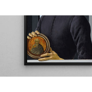 Reproduction Portrait d'un jeune homme tenant un médaillon - Sandro Botticelli