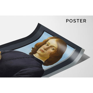 Reproduction Portrait d'un jeune homme tenant un médaillon - Sandro Botticelli