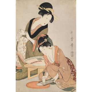 Reproduction Préparation de poisson cru - Kitagawa Utamaro