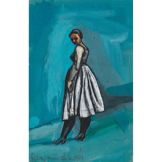 Reproduction Sans titre Femme en robe blanche et noire - Karl Wiener