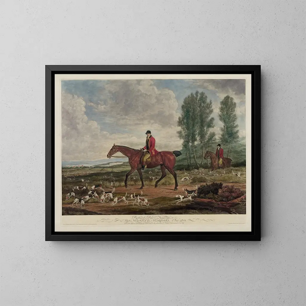 Richard Davis, jägare av Hans Majestäts harrier 1789-1812 - Richard Barrett Davis — inramlat konstverk på väggen