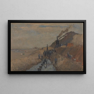 Richard Baseleer - Dike Building on the Beach at Knokke.webp