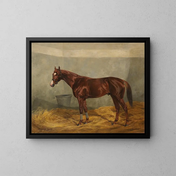 Le cheval de course Fantôme - Richard Benno Adam — inramlat konstverk på väggen