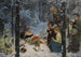 Barn i snön - Richard Borrmeister — vy av konstverket