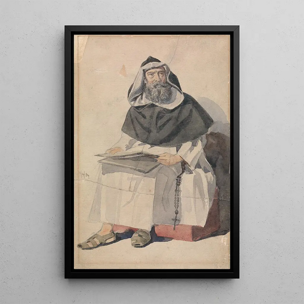 en munk - Richard Dadd — inramlat konstverk på väggen