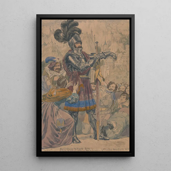 Esquisse för passionsen Stolthet - Richard Dadd — inramlat konstverk på väggen