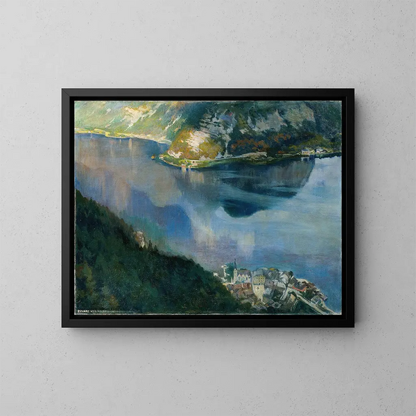 sjön Hallstatt - Richard Harlfinger — inramlat konstverk på väggen