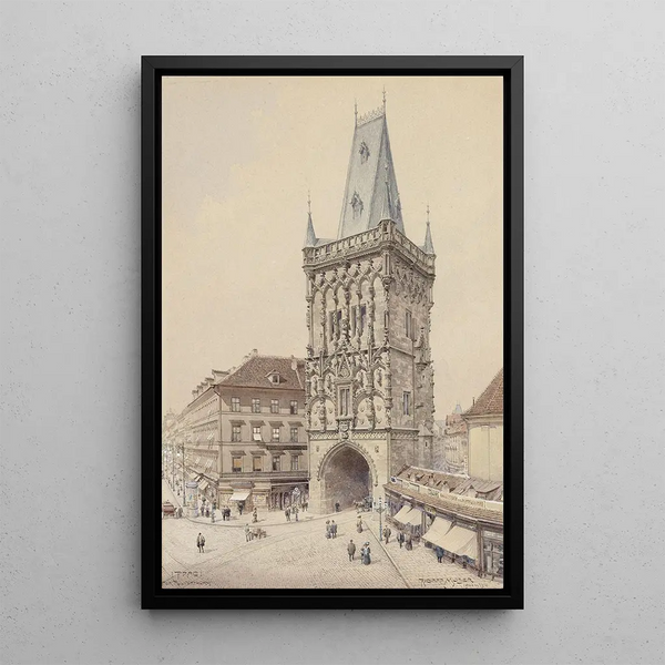 Prague Tour Poudrière - Richard Moser — inramlat konstverk på väggen