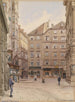 Vienne Irisgasse mot Naglergasse - Richard Moser — vy av konstverket