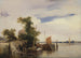 Péniches sur une rivière - Richard Parkes Bonington — vy av konstverket
