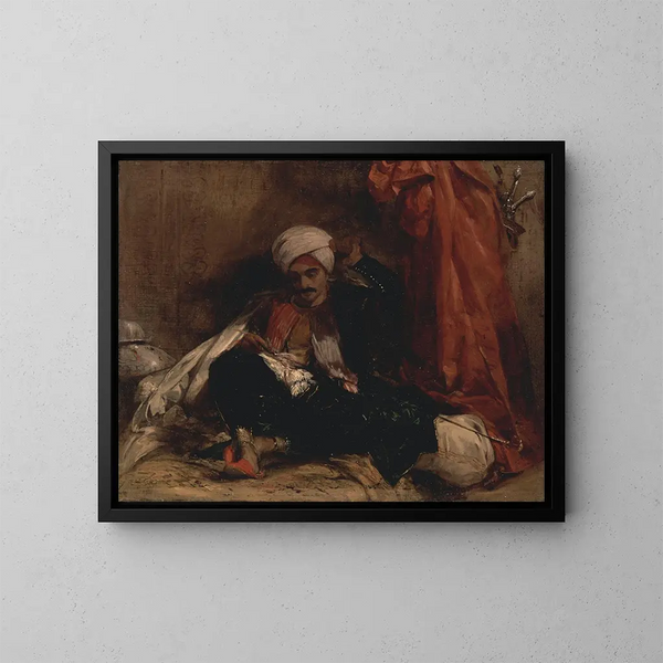 Turkisk sittande - Richard Parkes Bonington — inramlat konstverk på väggen