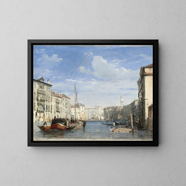 Le Grand Canal - Richard Parkes Bonington — inramlat konstverk på väggen