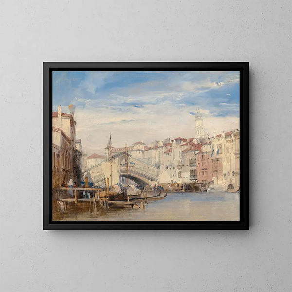 Le Rialto à Venise - Richard Parkes Bonington — inramlat konstverk på väggen