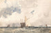 skepp i ett stormigt hav - Richard Parkes Bonington — vy av konstverket