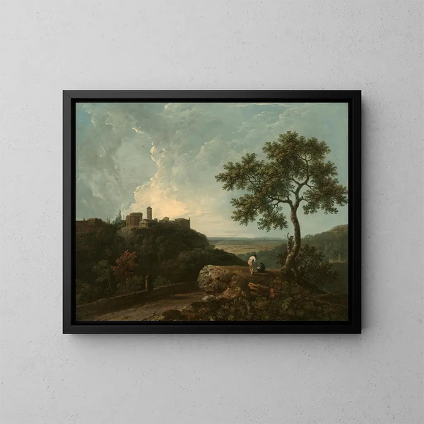 Tivoli, templet av Sybille och landskapet - Richard Wilson — inramlat konstverk på väggen