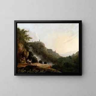 Vue de Tivoli, les Cascatelles et la Villa de Mécène - Richard Wilson — inramlat konstverk på väggen