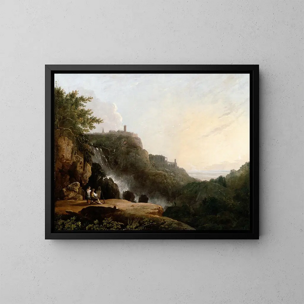 Vue de Tivoli, les Cascatelles et la Villa de Mécène - Richard Wilson — inramlat konstverk på väggen
