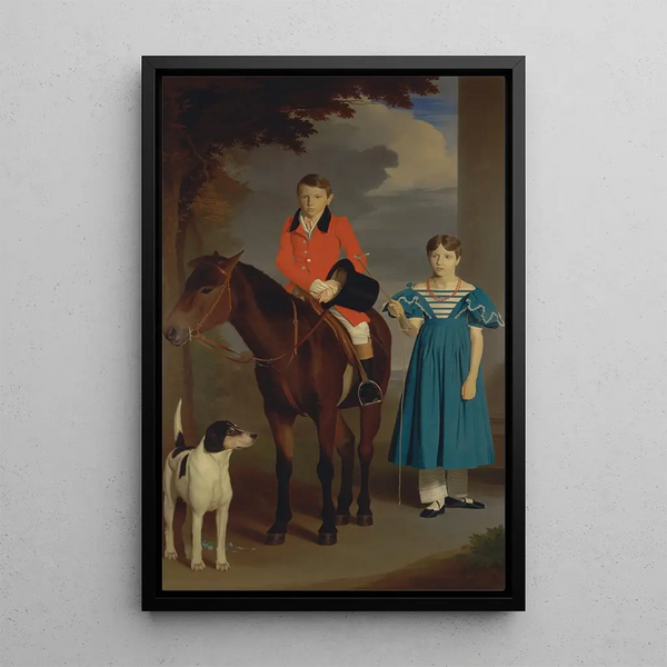 John Gubbins Newton och hans syster Mary Newton - Robert Burnard — inramlat konstverk på väggen