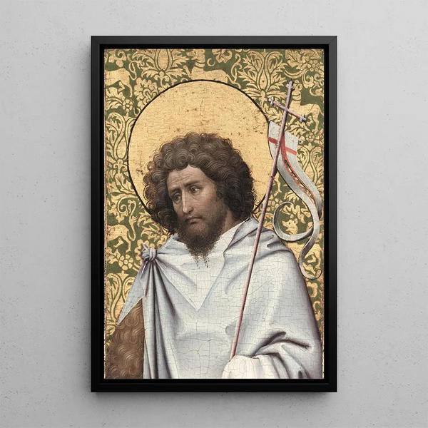 Saint Jean-Baptiste - Robert Campin — inramlat konstverk på väggen