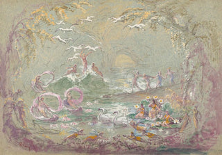 Robert Caney - Lake Scene with Fairies and Swans.webp
