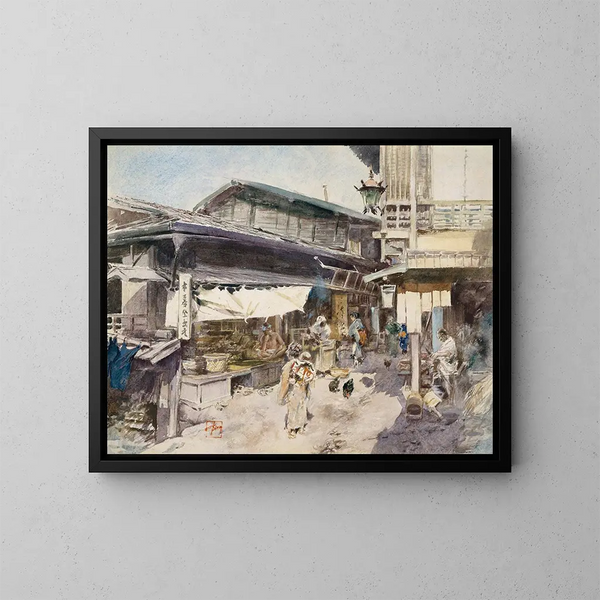gatubild i Ikao, Japan - Robert Frederick Blum — inramlat konstverk på väggen