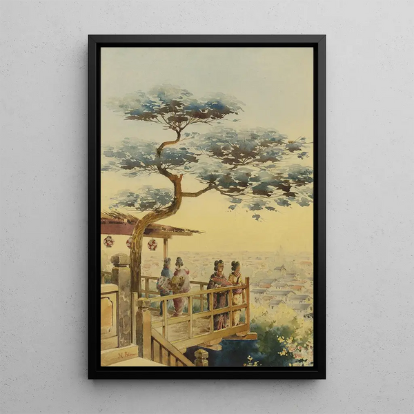 Yeddo, Japan - Robert Frederick Blum — inramlat konstverk på väggen