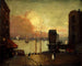 Moln cumulus över East River - Robert Henri — vy av konstverket