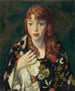 Edna Smith i en japansk wrap - Robert Henri — vy av konstverket