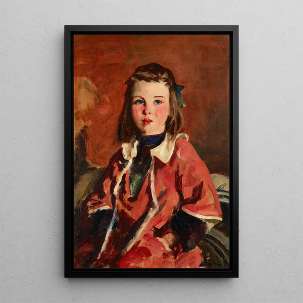 Ung irländsk flicka - Robert Henri — inramlat konstverk på väggen