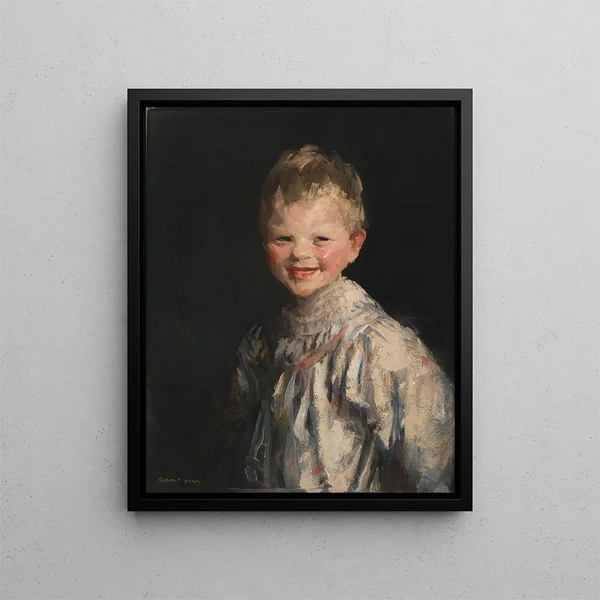 Barn som skrattar - Robert Henri — inramlat konstverk på väggen
