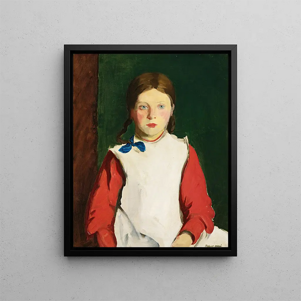 Liten irländsk flicka - Robert Henri — inramlat konstverk på väggen